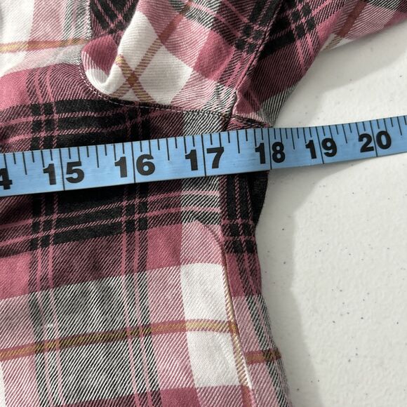 Beach Lunch Lounge Shirt‎ Womens Extra Small Dusty Rose Plaid Whitney - Picture 7 of 9